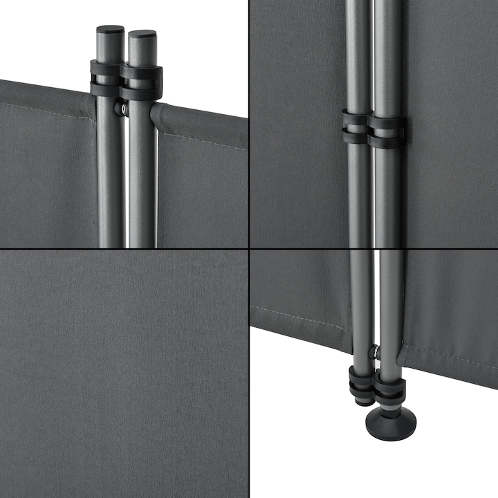 Pro-Tec Cloison extérieure Modica 170x215cm Paravent Paroi espagnole Jardin Gris (215 cm)