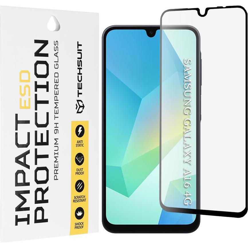 Techsuit - ESD Glass - Samsung Galaxy A16 4G / A16 5G - Black (1 pz., Samsung Galaxy A16, Samsung Galaxy A16 5G), Pellicola protettiva smartphone, Ner