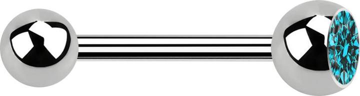 Image du produit Star Piercing Barbell argent avec boule et boule de cristal aqua (sans laiton, Titane)