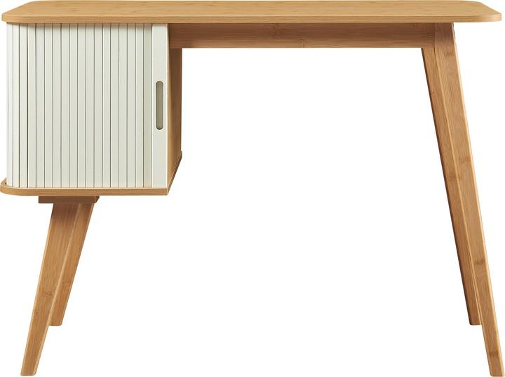 Immagine prodotto En.Casa Schreibtisch Tysvaer 75x105x48 cm Bambus/Cremeweiss