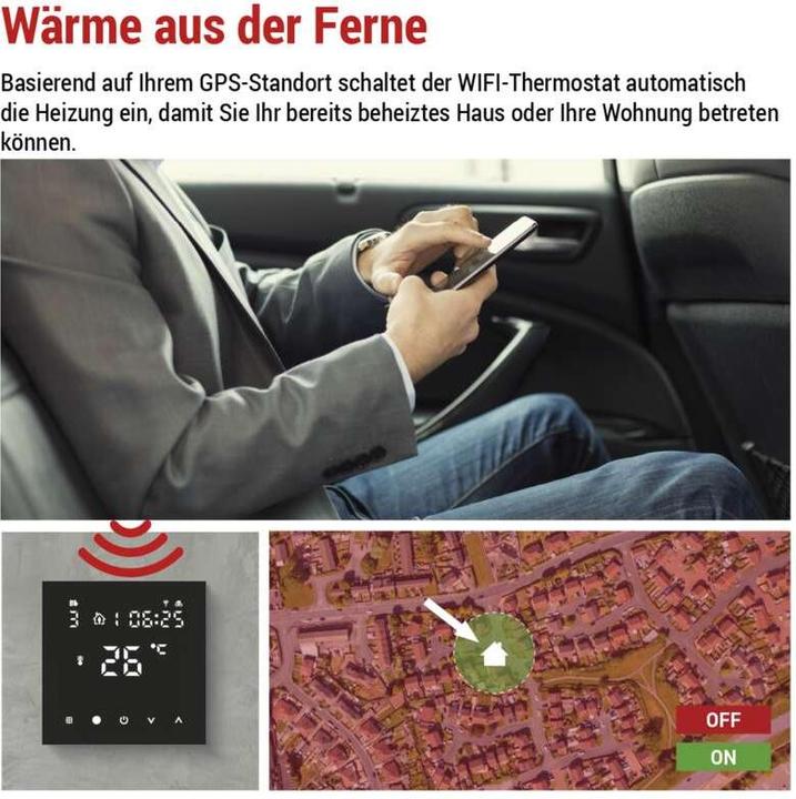 Produktbild Emos GoSmart Fussbodenheizung-Thermostat P56201BUF mit WiFi, programmierbar, verkabelt