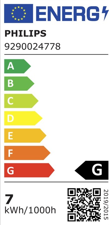 Energy Label Philips Hue Philips Globe G93 Filament (E27, 7 W, 550 lm, 1 x, G)