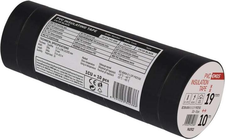 Image du produit Emos Ruban isolant PVC 19mm/10m noir, 10 pcs. (19 mm)