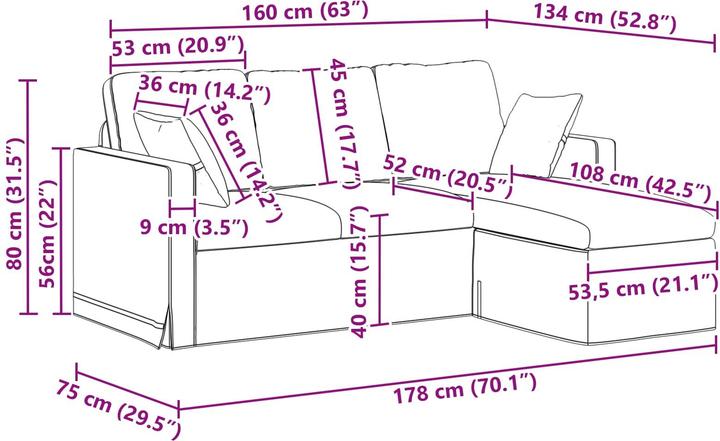 Produktbild vidaXL Modernes Sofa