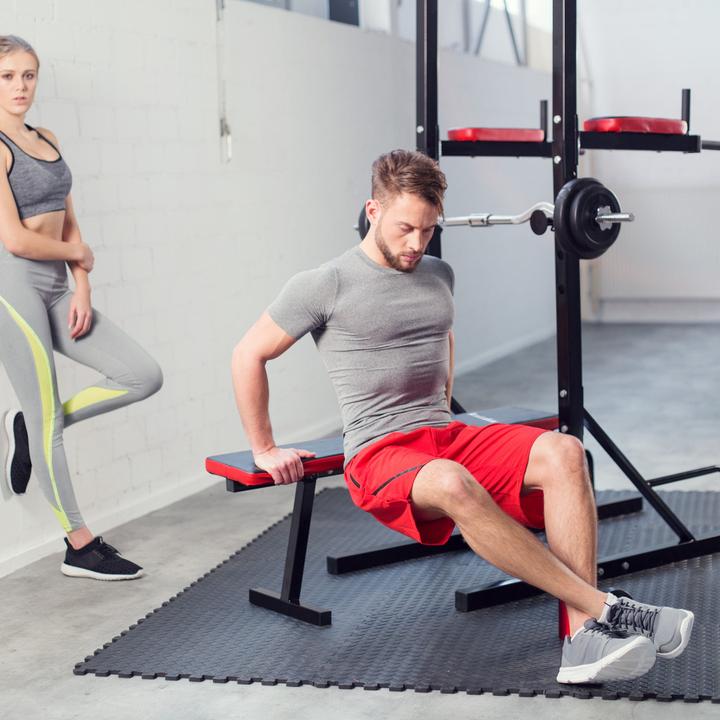 Actual product image tectake Power tower with pull up bar and weight bench Reeves