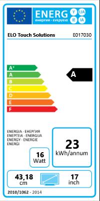 Energy Label ēlo ET1717L TOUCH DISPLAY (1280 x 1024 pixels, 17")
