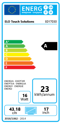 Energie-Label ēlo ET1717L TOUCHDISPLAY (1280 x 1024 Pixel, 17")