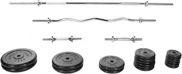 Produktbild Gorilla Sports Komplettset (6 x 1.25 kg, 6 x 2.5 kg, 2 x 5 kg, 2 x 10 kg, 2 x 15 kg)