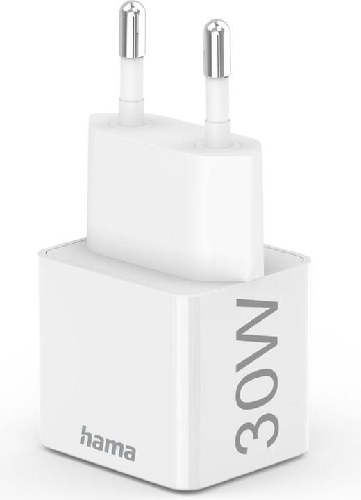 Produktbild Hama Schnellladegerät, USB-C, PD/Qualcomm®/GaN, Mini-Ladegerät, 30 W, Weiss (30 W, 1 Port)