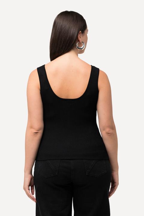 Produktbild Ulla Popken Ripptop, Slim, Herzausschnitt, ärmellos (54)