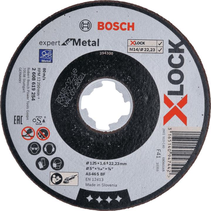 Bosch Professional Zubehör Ø 125mm X-LOCK doorslijpschijf Expert voor metaal AS 46S BF 16mm recht