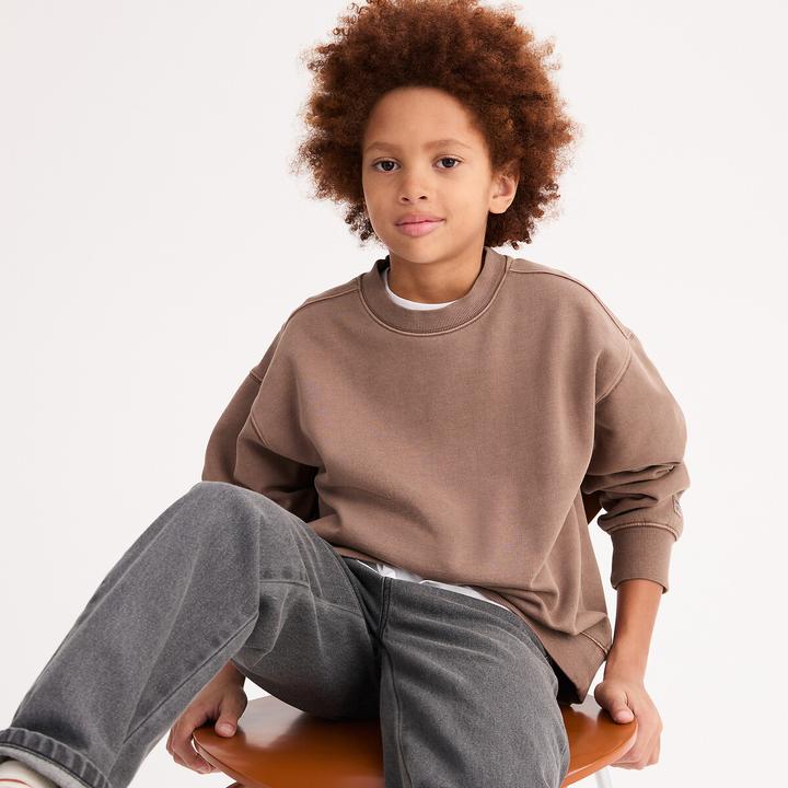 Image du produit La Redoute Collections Sweatshirt mit Rundhalsausschnitt aus gewaschenem Molton (152)