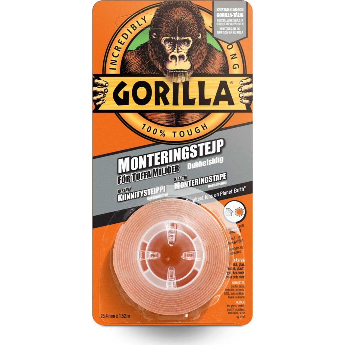 Gorilla, Kinesio Tape, Doppelklebeband 25,4 mm x 152 cm (1.52 m)