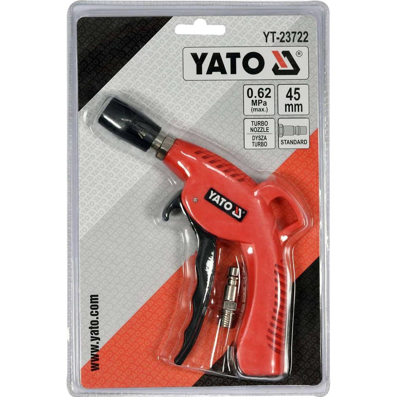 Thumbnail - Yato, Druckluftaufsatz, Profi Druckluft Ausblaspistole mit Venturi Turbodüse, 6,2 bar, 1/4" (6,3 mm) Standard-Druckluft
