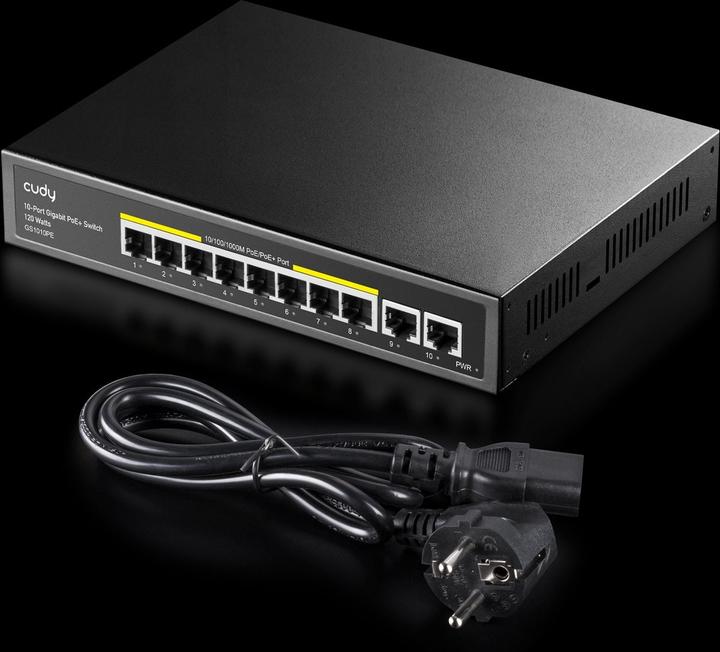 Produktbild Cudy GS1010PE network switch Gigabit Ethernet (10/100/1000) Power over Ethernet (PoE) Black (10 Ports)