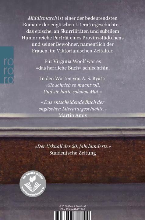 Produktbild Middlemarch (Deutsch, George Eliot, Kristian Wachinger, Melanie Walz, 2021)