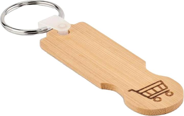 Actual product image MidOcean Compras Bamboo Shopping Trolley Keyring
