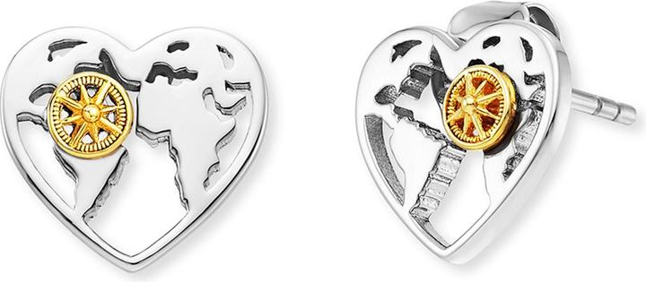 Actual product image Engelsrufer OriginálnÃ stř™àbrnÃ© náušnice Srdce s kompasem ERE-AHEART-BIST (925 silver)