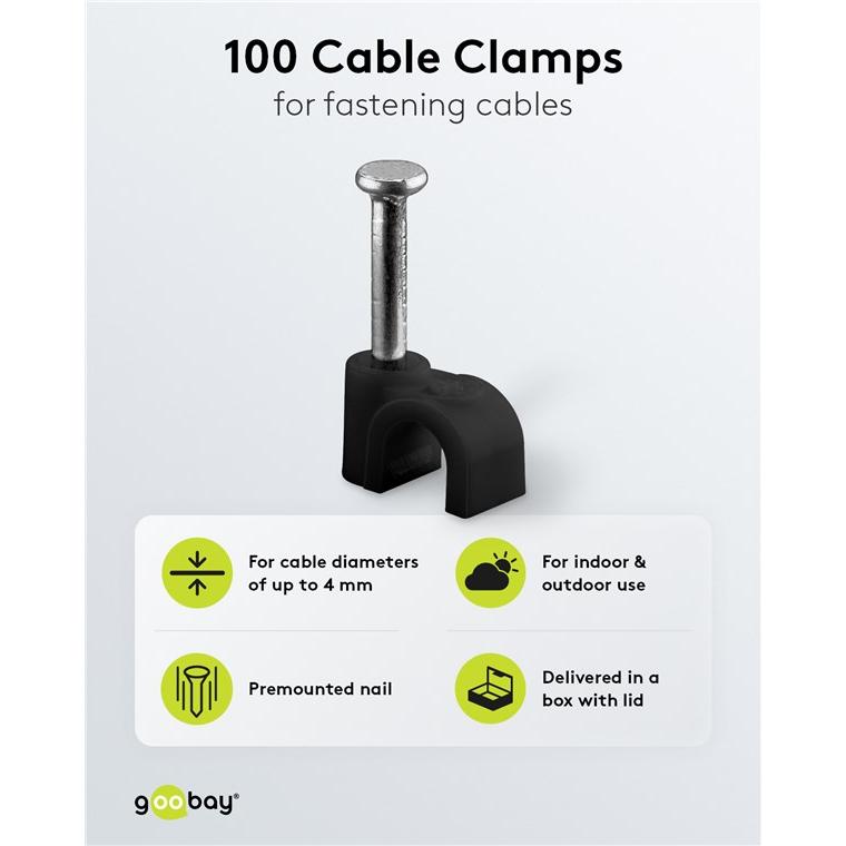 Thumbnail - Goobay, Kabelhalter, Kabelschelle 4 mm, schwarz