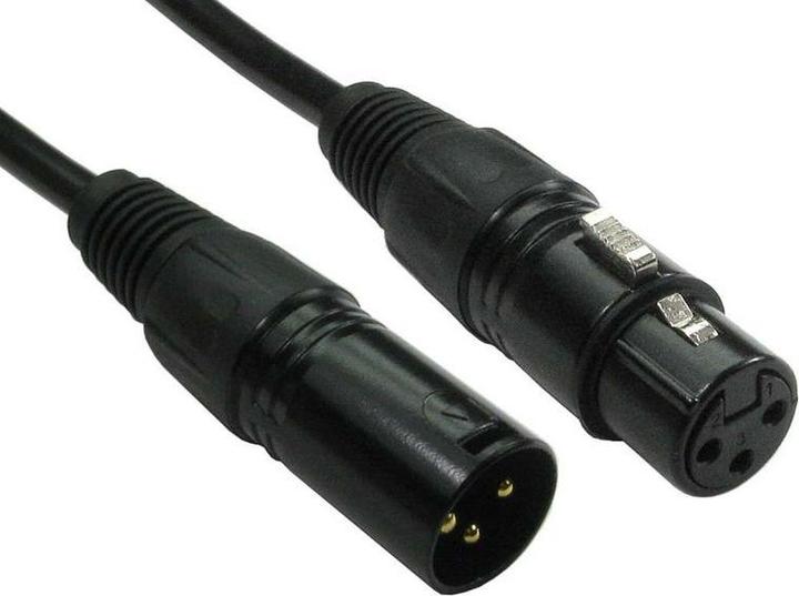 RS PRO Male XLR3 to Female XLR3 Cable, Black, 15m (15 m, XLR)