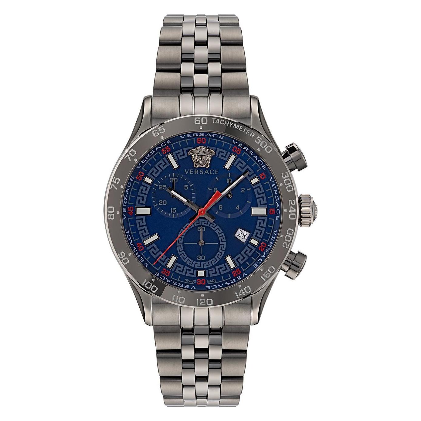 Versace, Armbanduhr, VE2U00722, Silber, (Chronograph, 44 mm)