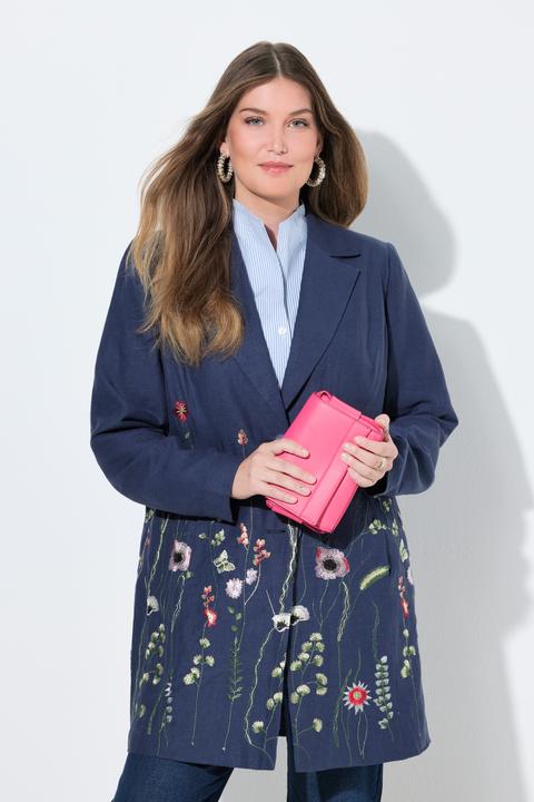 Actual product image Ulla Popken Botanical Embroidered Blazer (60)
