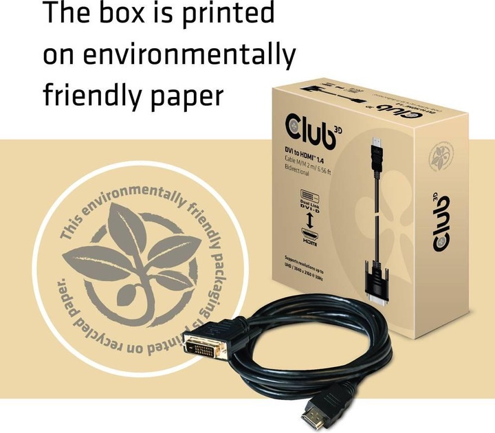 Produktbild Club 3D DVI — HDMI (Typ A) (2 m, DVI, HDMI)