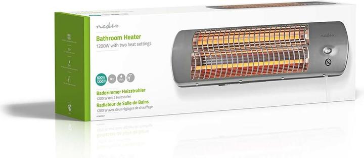 Produktbild Nedis HTBA10GY Bad-Schnellheizer 1200W 12m² Grau (1200 W)