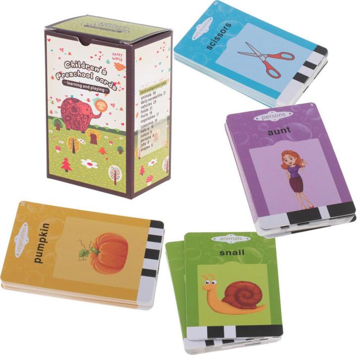 Image du produit Ikonka Lecteur de cartes flash pour apprendre des mots anglais 112 cartes