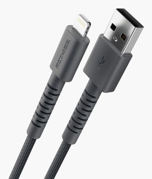 Actual product image Fresh'N Rebel Fresh 'n Rebel USB-A zu Lightning silicon geflochtenes Kabel "FlexWave" 70cm, Storm Grey (0.70 m, 12 W)