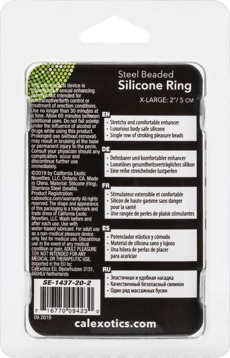 Immagine prodotto CalExotics Anello in acciaio con perline in silicone XL (5 cm)
