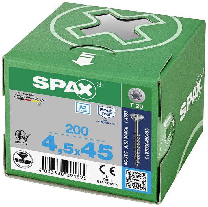 Actual product image Spax A2 Senkmultikopf T-Star Plus T20 Teilgewinde (200 Screws per piece)