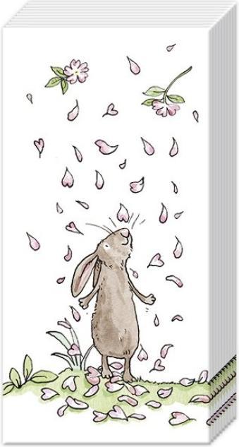 Actual product image IHR Taschentücher BLOSSOMS AND BUNNIES white