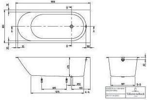 Actual product image Villeroy & Boch V&B built-in bath OBERON 2.0 R-corner1800x800mm stone white (180 l, 180 cm, 80 cm)