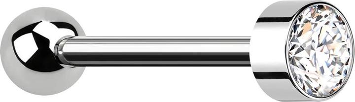 Produktbild Star Piercing Micro Barbell Innengewinde silber mit Kugel silber Zylinder hoch silber mit Kristall silber (ohne Messing, Titan)