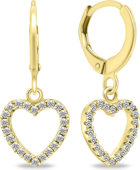 Immagine prodotto Brilio Argento - Orecchini a cerchio placcati oro con cuori EA645Y