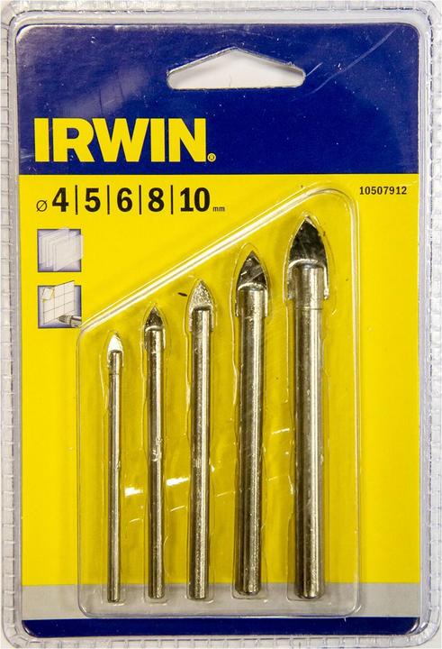 Actual product image Irwin Glass & Tile Drill Set 5 pcs. (10 mm, 4.5, 5, 6, 8)