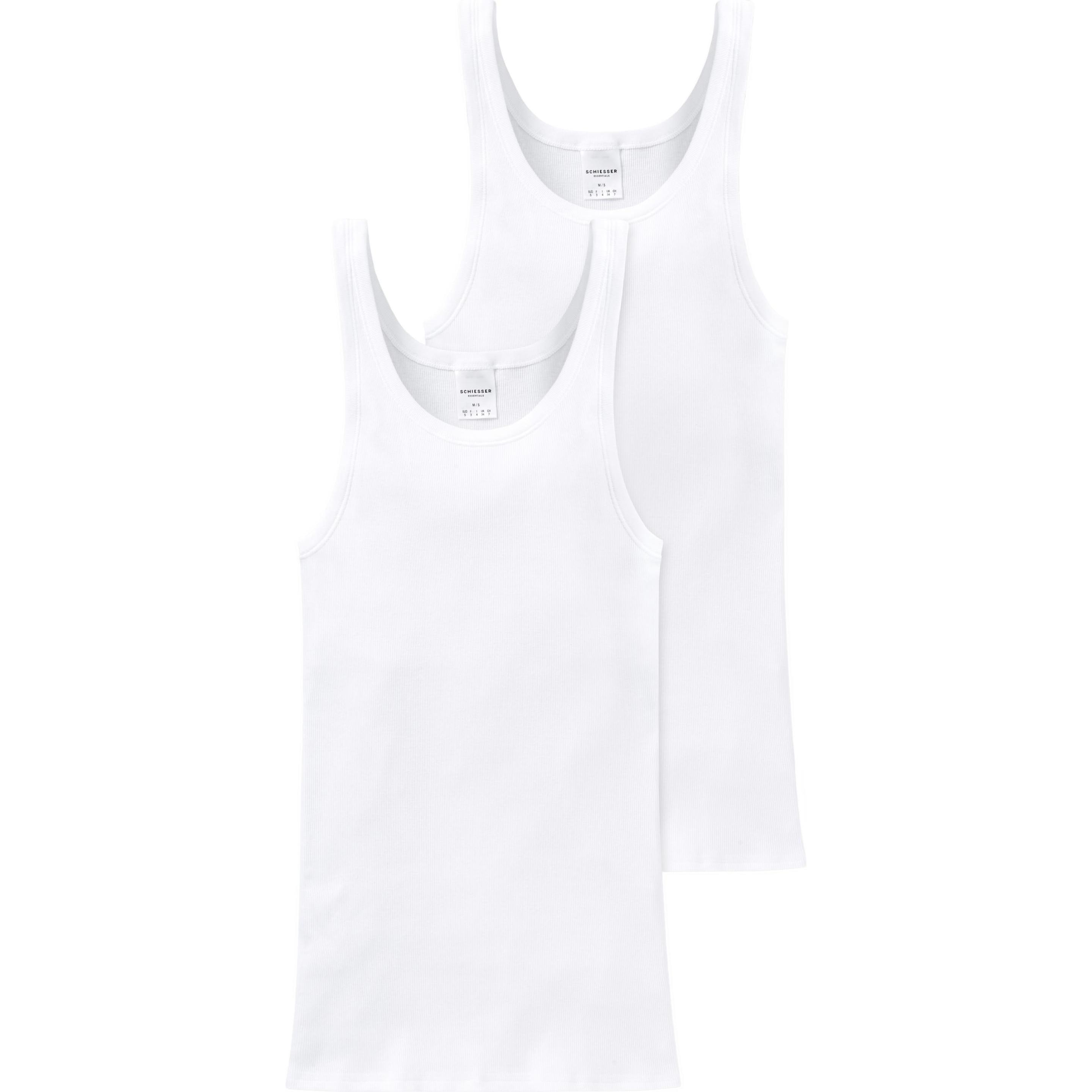 Schiesser, Herren, Shirt, Essential 2PACK Unterhemd, Weiss, (8)