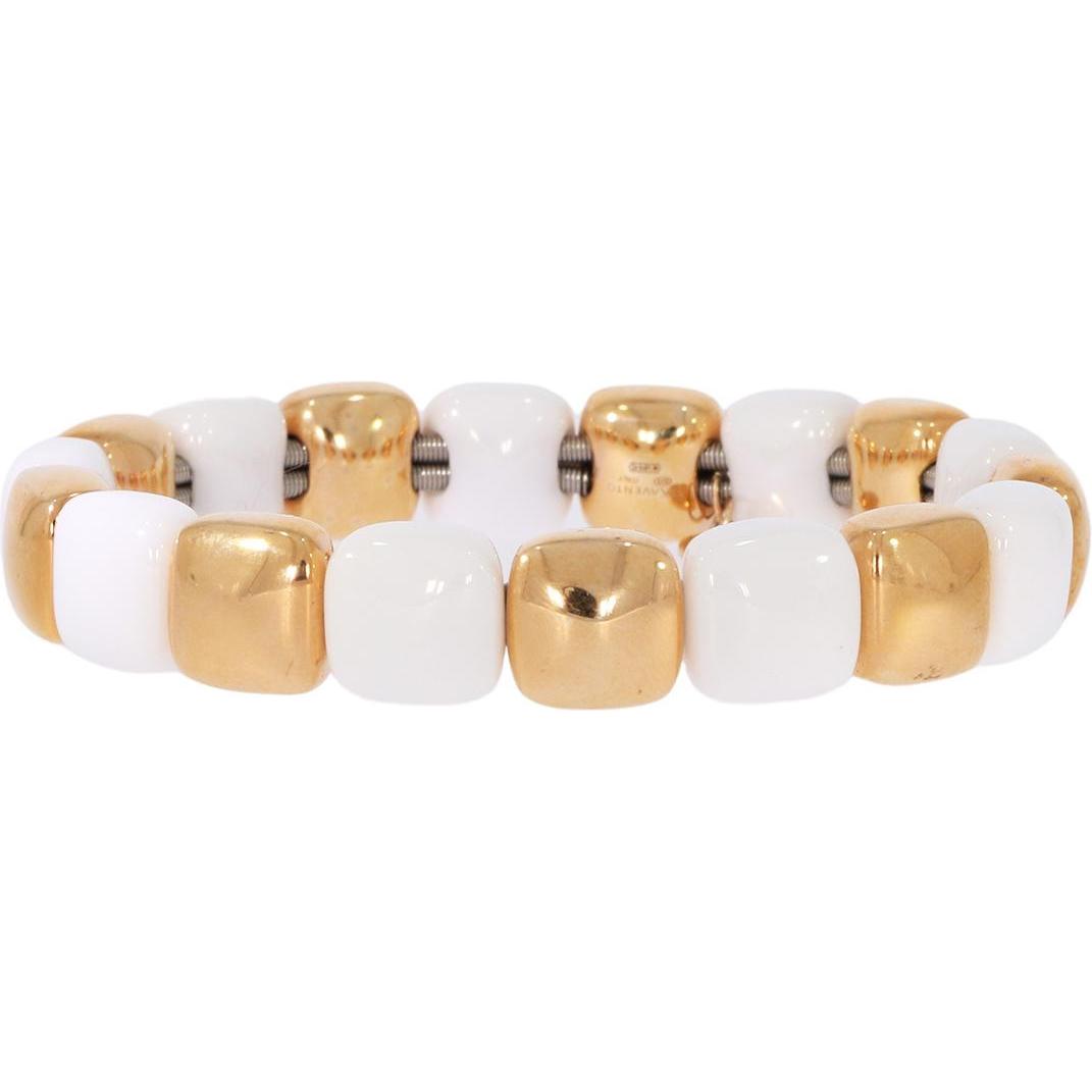 Pesavento, Armschmuck, Armband rosè Keramik weiss WLUXB001, (5.50 cm, 925 Sterling Silber)