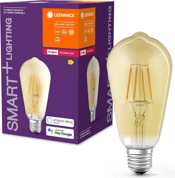 Produktbild Ledvance Smart+ Filament Edison (E27, 6 W, 680 lm, 1 x, E)