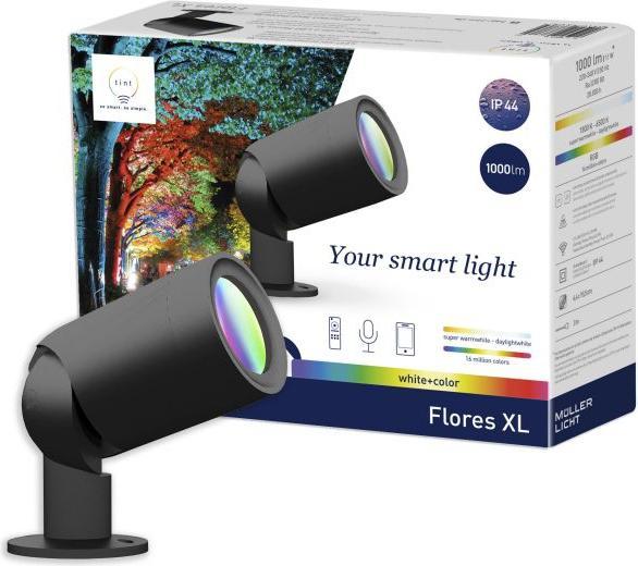 Productafbeelding Müller Licht Müller-Licht tint LED-buitenschijnwerper Flores XL, wit+kleur 8,1W RGBW (1000 lm, IP44)