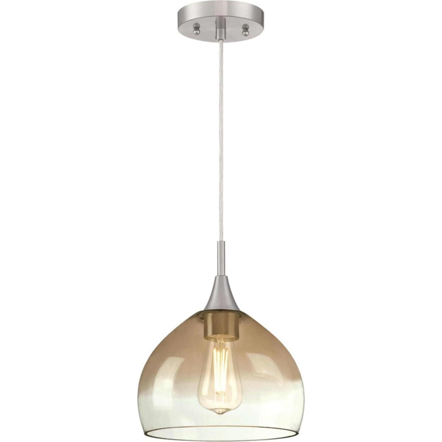 Westinghouse, Pendelleuchte, Pendelleuchte Vintage Amber Nickel / Glas (E27)