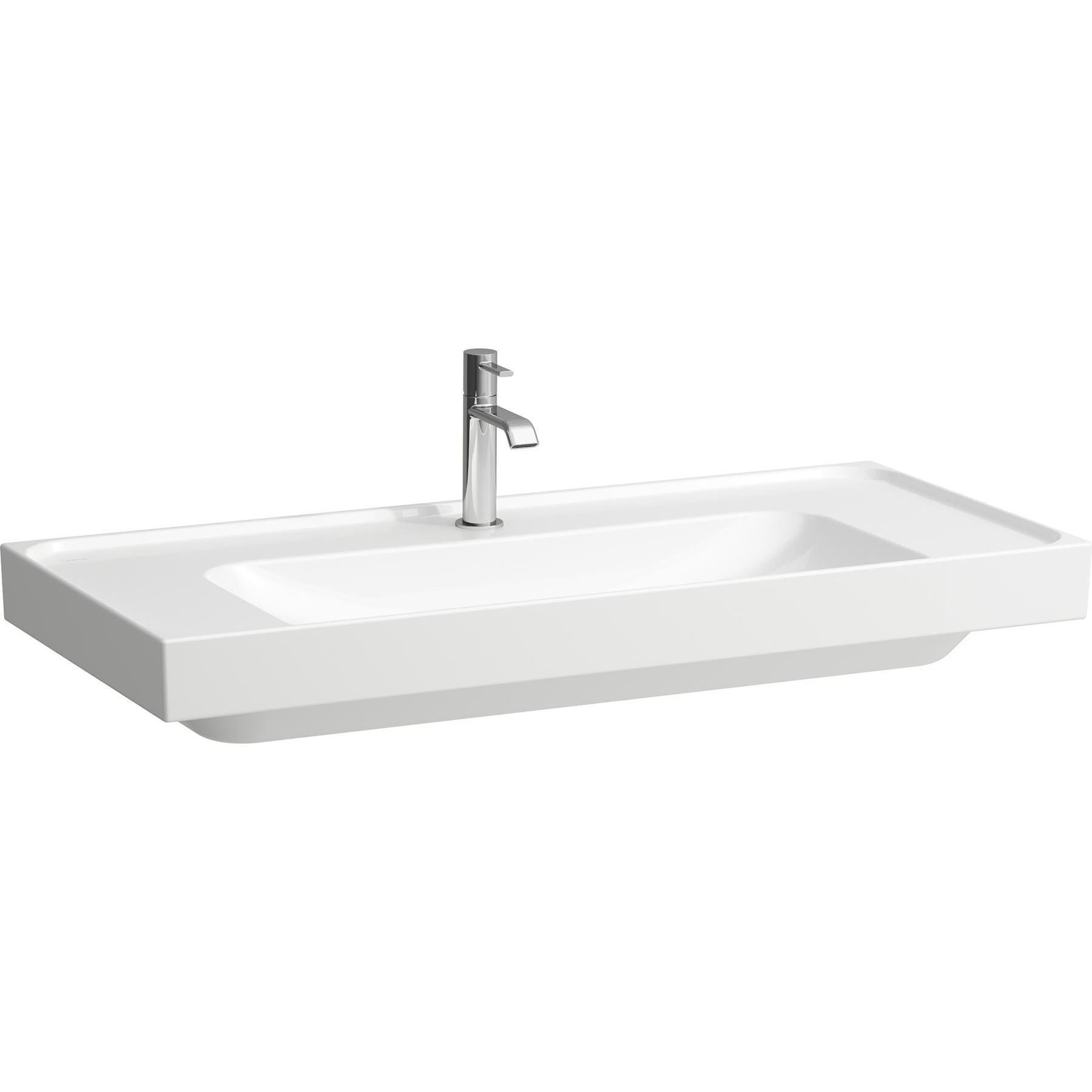 Laufen, Waschbecken, Meda Waschtisch, unterbaufähig, 1000x460mm, Ablage beidseitig, 2 Hahnlöcher, ohne Überlauf (1070 mm...