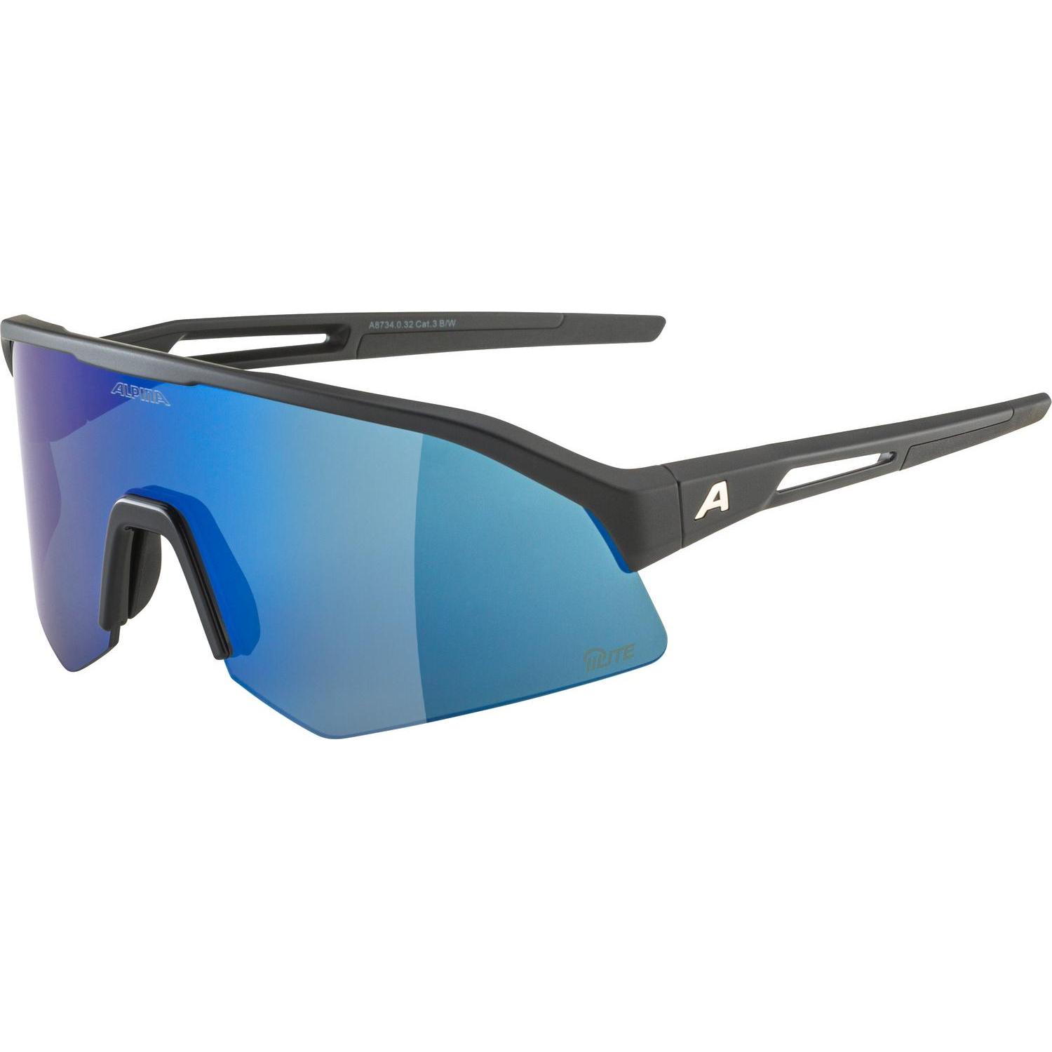ALPINA SPORTS, Herren, Sportbrille, Sonic HR Q-Lite (Schwarz matt, Blau), Schwarz