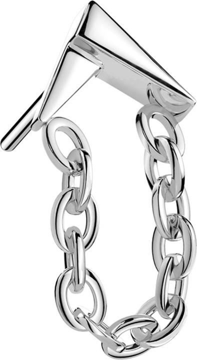 Actual product image Star Piercing Threadless umgekehrtes V silber Anhänger Kette (without brass, Titanium)