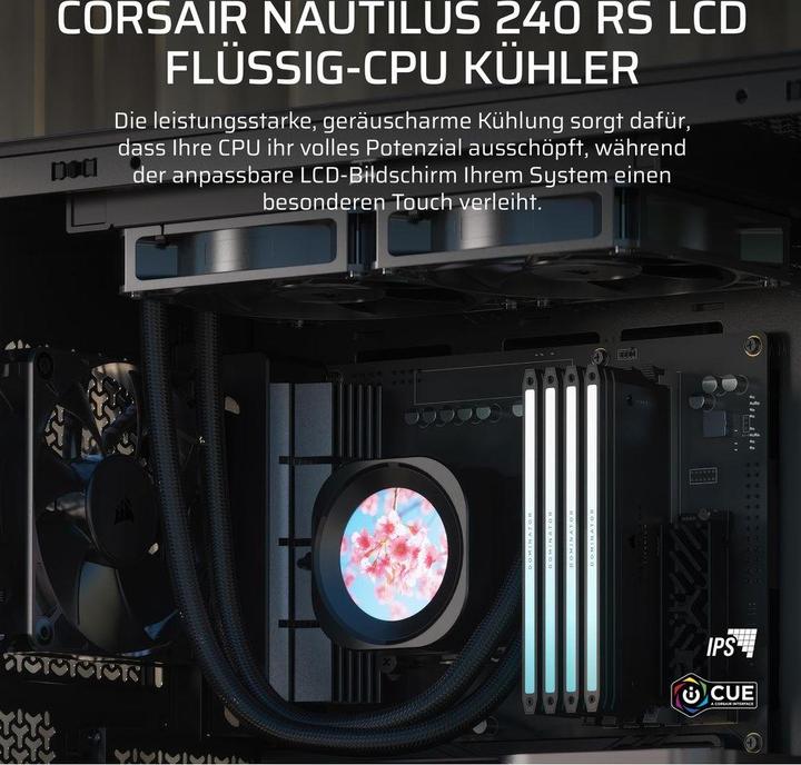 Actual product image Corsair NAUTILUS 240 LCD, 240mm Radiator, Liquid CPU Cooler