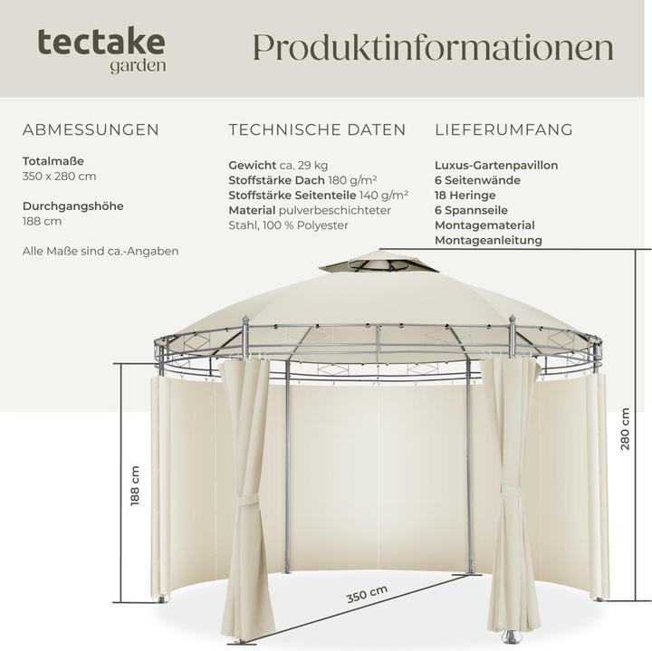 Immagine prodotto tectake Siana (350 cm, 350 cm)