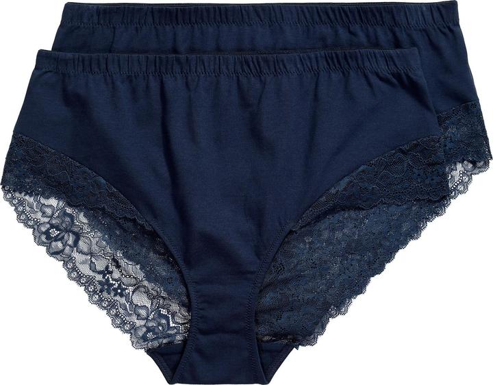 Produktbild Ulla Popken Midislips, 2er-Pack, seitlicher Spitzeneinsatz (56, 2er Pack)