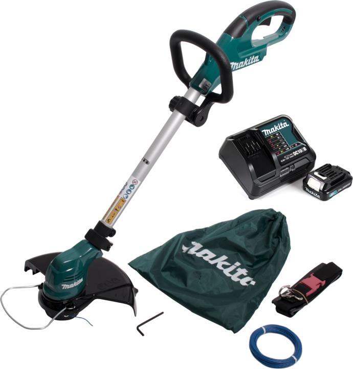 Produktbild Makita UR 100 DSA1 Akku Rasentrimmer 10,8V + 1x Akku 2,0Ah + Lader + 1x Fadenkopf und Zubehör (Trimmfaden)