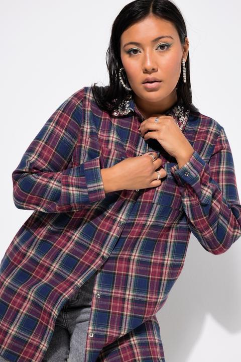 Produktbild Studio Untold Hemdbluse, Boxy Shape, Karo, Strass am Kragen (42, 44)